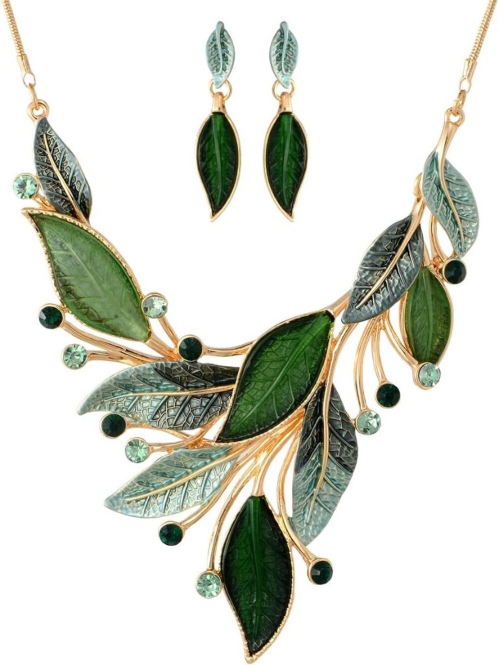 Vintage Chunky Statement Jewelry Set Retro Leaf Floral Geometric Bohemian Boho B